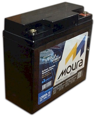 Bateria estacion�ria VRLA Moura 12MVA-18 12VDC 18Ah M6 c/ ANATEL