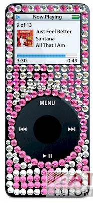 S-Adesivo com strass p/ iPod Nano 1 gerao pink 3489