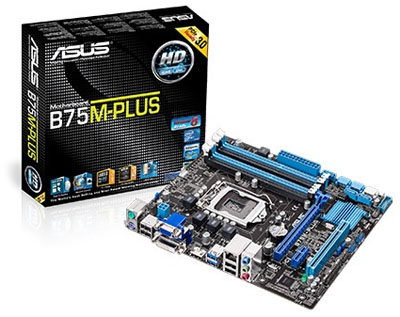 Placa me Asus B75M-PLUS p/ Intel LGA1155 HDMI DVI VGA