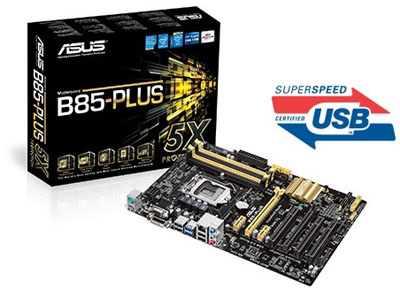 Placa me Asus B85-PLUS p/ Intel LGA-1150 DVI VGA
