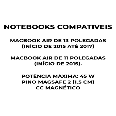 Carregador BestBattery p/ Macbook 14,85V 45W 3,05A magn