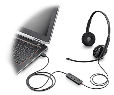 Headset Plantronics C320 BlackWire p/ Skype Cisco Avaya