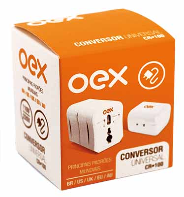 Conversor universal de tomadas OEX CR100 BR/US/UK/EU/AU
