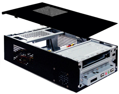 Gabinete mini ITX K-Mex GI-9E8C c/ fonte Flex ATX 150W