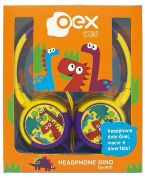 Headphone Kids OEX HP300 Dino limitado 15mW, estreo P2