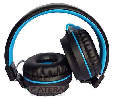 Headset dobrvel c/ mic. OEX HS106 Neon azul, P2 3,5mm