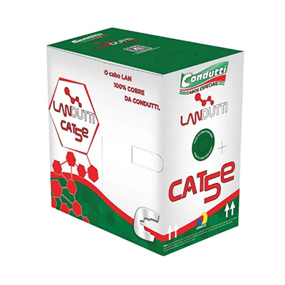 Cabo rede Ethernet Cat5-e Condutti Landutti 4Px24AWG CMX 305m ANATEL