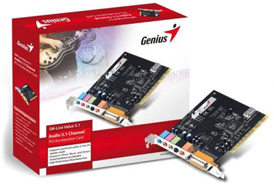 Placa de som PCI, Genius SM-Live Value 5.1 p/ Windows 7