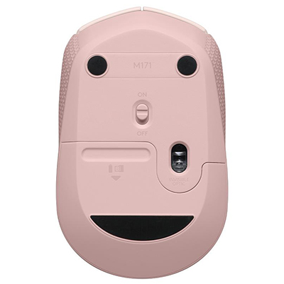 Mini mouse sem fio Logitech M170 rosa c/ nano USB