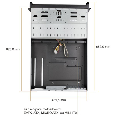 Gabinete rack Nilko 4U NK211 EATX-HD, 19 pol. 4U 632 mm