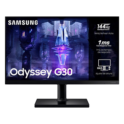 Monitor Gamer Samsung 24 Odyssey G30 FHD Pivot ajuste altura DP HDMI