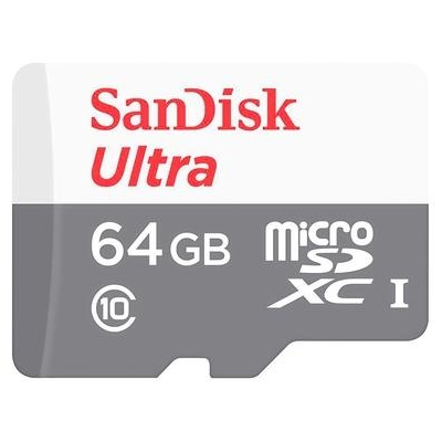 Memory Card 64GB Sandisk Ultra microSDXC UHS-I 100MBps C/ Adaptador