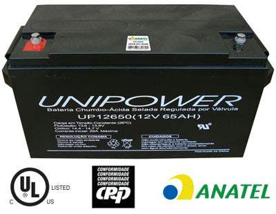 Bateria chumbo-acido Unipower UP12650, 12V, 65Ah M6 V0