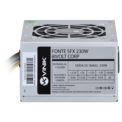 Fonte Slim SFX 230W Vinik Corp VFS230 Bivolt manual