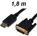 Cabo adaptador DisplayPort para DVI Roxline c/ 1,8m2