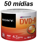 Tubo c/ 50 mdias DVD-R Sony Shirink, 4.7GB 16X 120 min#100