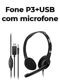 Headset e com mic. com fio Multi HF250 45mW P3+USB
