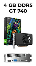 Placa vdeo PCYes NVidia Geforce GT740 4GB GDDR5 128bit VGA DVI HDMI