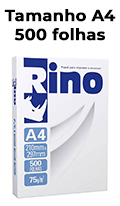 Papel p/ Impresso Rino A4 210x297mm 75g/m2 500 folhas