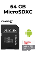 Memory Card 64GB Sandisk Ultra microSDXC UHS-I 100MBps C/ Adaptador