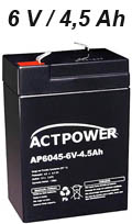 Bateria com VLRA ACTPower AP64.5 6VCC 4,5Ah#98