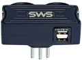 Carregador preto c/ 2 USB 5V/1,5A SMS c/ 2 tomadas, 10A2