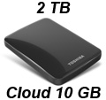 Mini HD 2TB Toshiba Canvio Connect I USB3 c/ Cloud