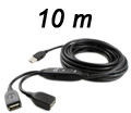 Cabo extensor USB2 amplif. c/ 2 portas Comtac 9192, 10m