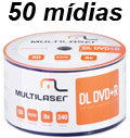 50 mdias avulsas DVD+R DualL Multilaser DV047 8.5GB 8X#100
