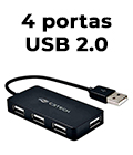 Mini HUB USB 2.0 C3Tech HU-220BK c/ 4 portas 480Mbps#100