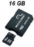 Carto 16GB MicroSDHC c/ adp. Multilaser MC110 classe10#100