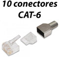 10 Conectores de rede RJ-45 CAT-6 p/ cabo slido