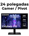 Monitor Gamer Samsung 24 Odyssey G30 FHD Pivot ajuste altura DP HDMI2
