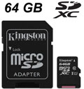 Memory Card 64GB microSDXC classe 10 Kingston SDCX10/642