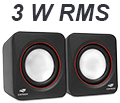 Speaker 2.0 C3Tech SP-301BK 3W RMS P2+ USB2
