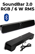 SoundBar 2.0 RGB 6W RMS OEX SP107 Bluetooth2