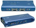 Switch KVM via USB, 4 portas c/ udio Trendnet TK-409K#100