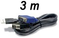 Cabo KVM TrendNet TK-CU10 3m USB p/ TK-803R e TK-1603R