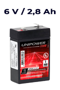 Bateria chumbo-acido Unipower UP628 6V, 2,8Ah F1879