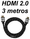 Cabo HDMI 2.0 Multilaser WI296 nylon p/ TV 3D 4K, 3m2