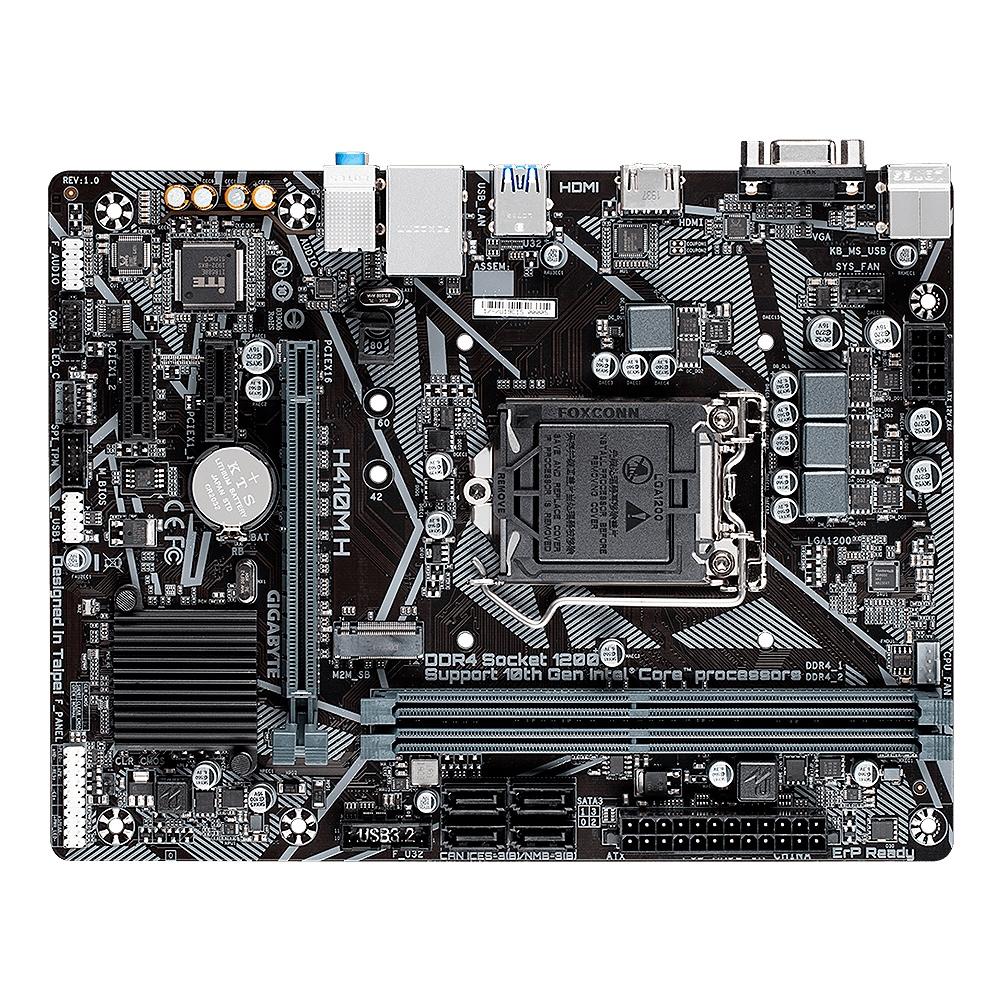 Placa-Mãe Gigabyte H410M H, Intel LGA1200, HDMI VGA - Atera