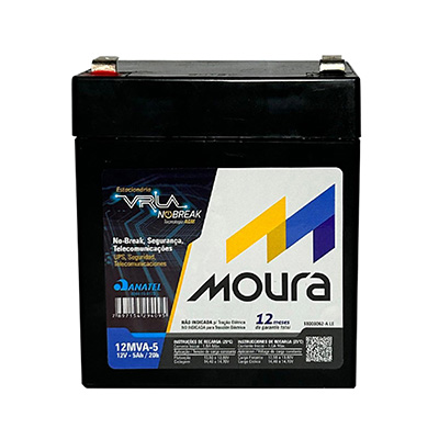 Bateria estacionria VRLA Moura 12MVA-5 12VDC 5Ah - black