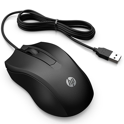 Mouse com fio 1600 dpi HP 100 USB2 3 botes c/ roller