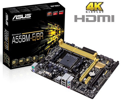 Placa me Asus A55BM-E/BR p/ AMD FM2+, VGA, HDMI 4K