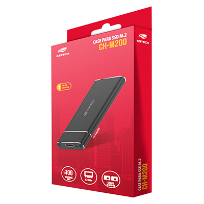 Case externo para SSD M.2 NVME C3Tech CH-M200BK 10GBps USB-C 3.1 gen2