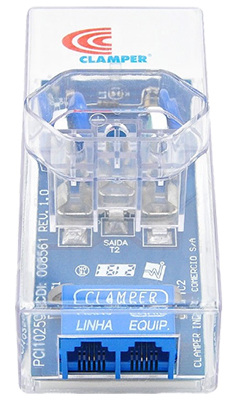 Protetor contra raios e-Clamper p/ modem, telefone e PC