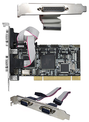 Placa serial PCI c/ 4 portas RS-232 1 paralela Flexport
