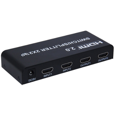 Splitter switch e amplificador HDMI 2X2, 4K 3D Flexport