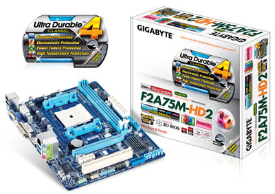 Placa me Gigabyte GA-F2A75M-HD2 p/ AMD FM2, VGA DVI