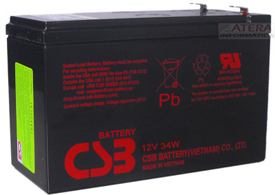 Bateria CSB HR 1234W 12VDC 9Ah 34W longa vida 5 anos